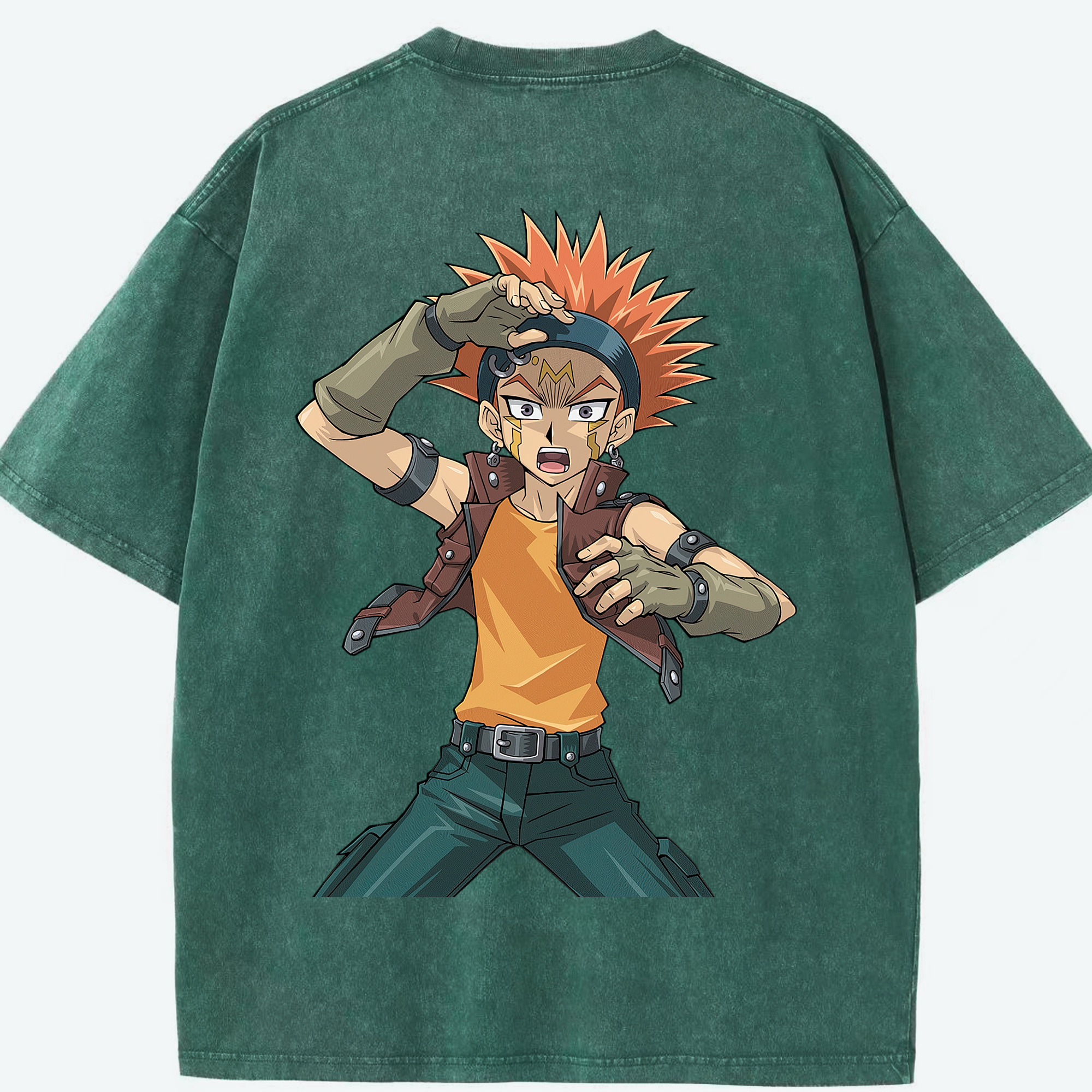（画像用） 遊☆戯☆王 Yu-Gi-Oh! 綿100% ヴィンテージ風 半袖Tシャツ（背面プリント）